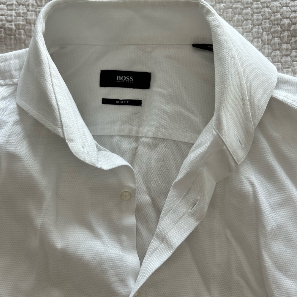 BOSS Men's White Slim Fit Shirt